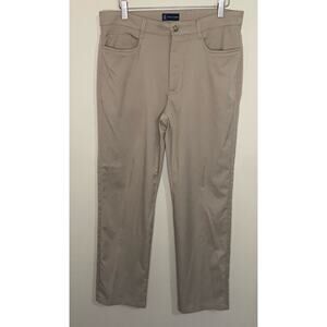PGA Tour Men's Golf Pants Size 32x30 Tan Flat Front Khaki Performance Wear